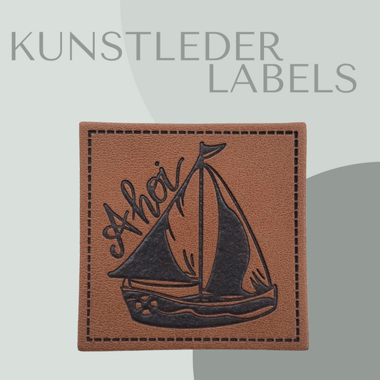 Ahoi -Kunstlederlabel Kunstleder Label Eigenproduktion