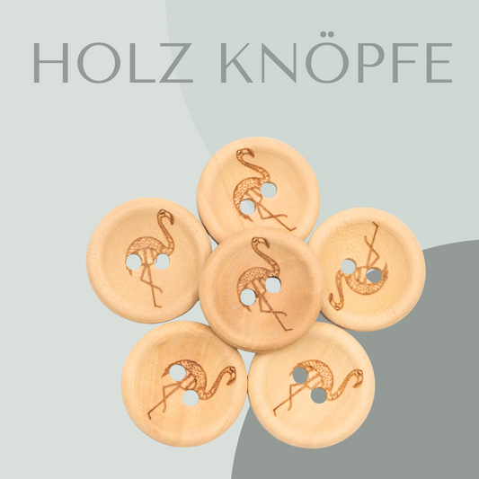 Flamingo,Holzknopf 