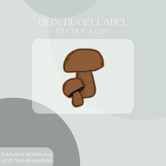 Pilze Bügel Label Bügellabel Eigenproduktion