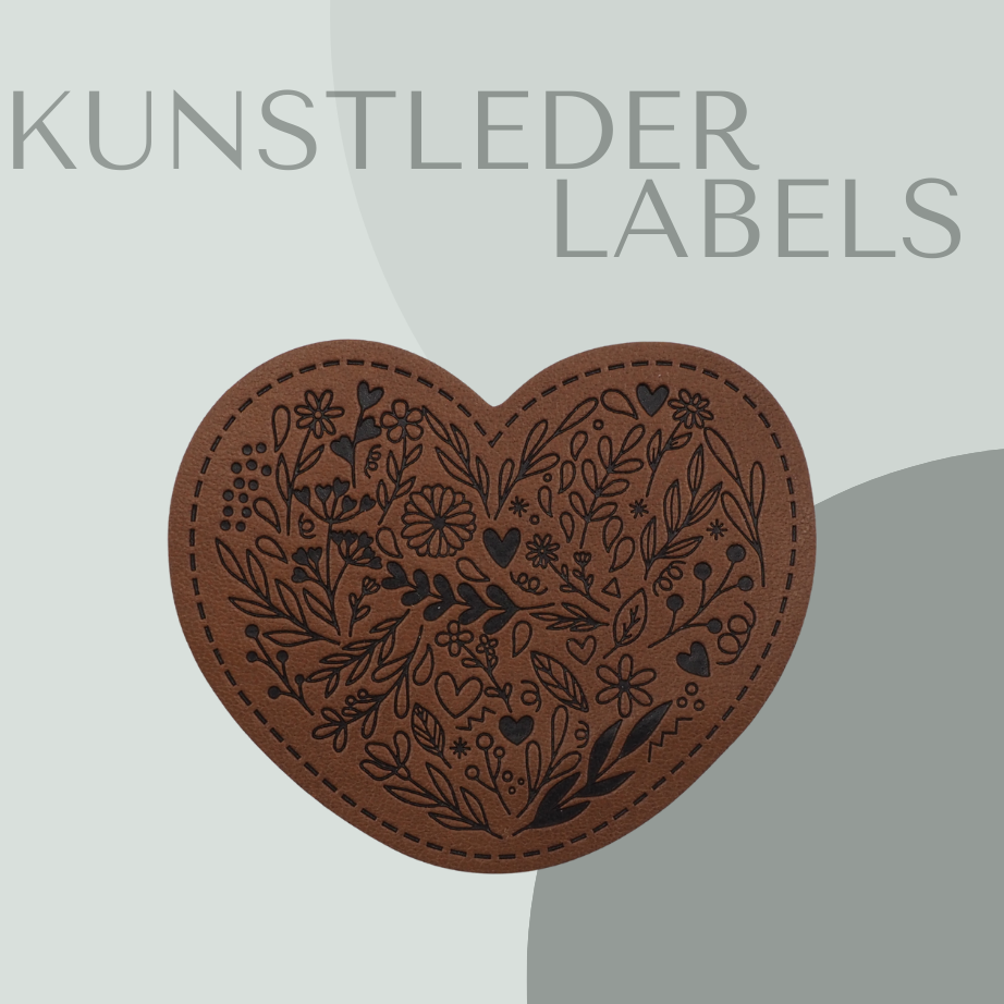 Herz Kunstlederlabel Kunstleder Label Eigenproduktion