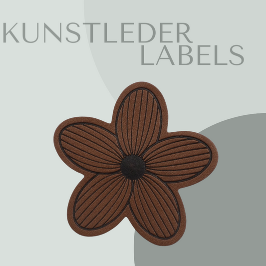 Blume Kunstlederlabel Kunstleder Label Eigenproduktion
