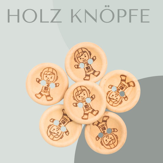 Astronaut, Holzknopf