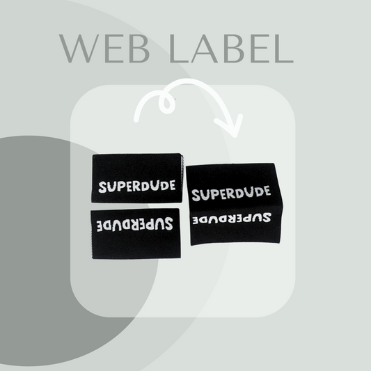 SUPERDUDE Label gewebt Eigenproduktion