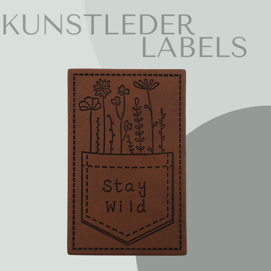 stay wild Kunstlederlabel Kunstleder Label Eigenproduktion