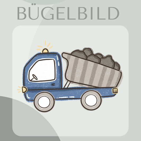 Bügelbild Kipplaster blau