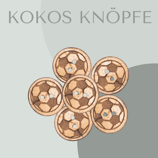 Eigenproduktion Kokosknopf Fußball 20mm