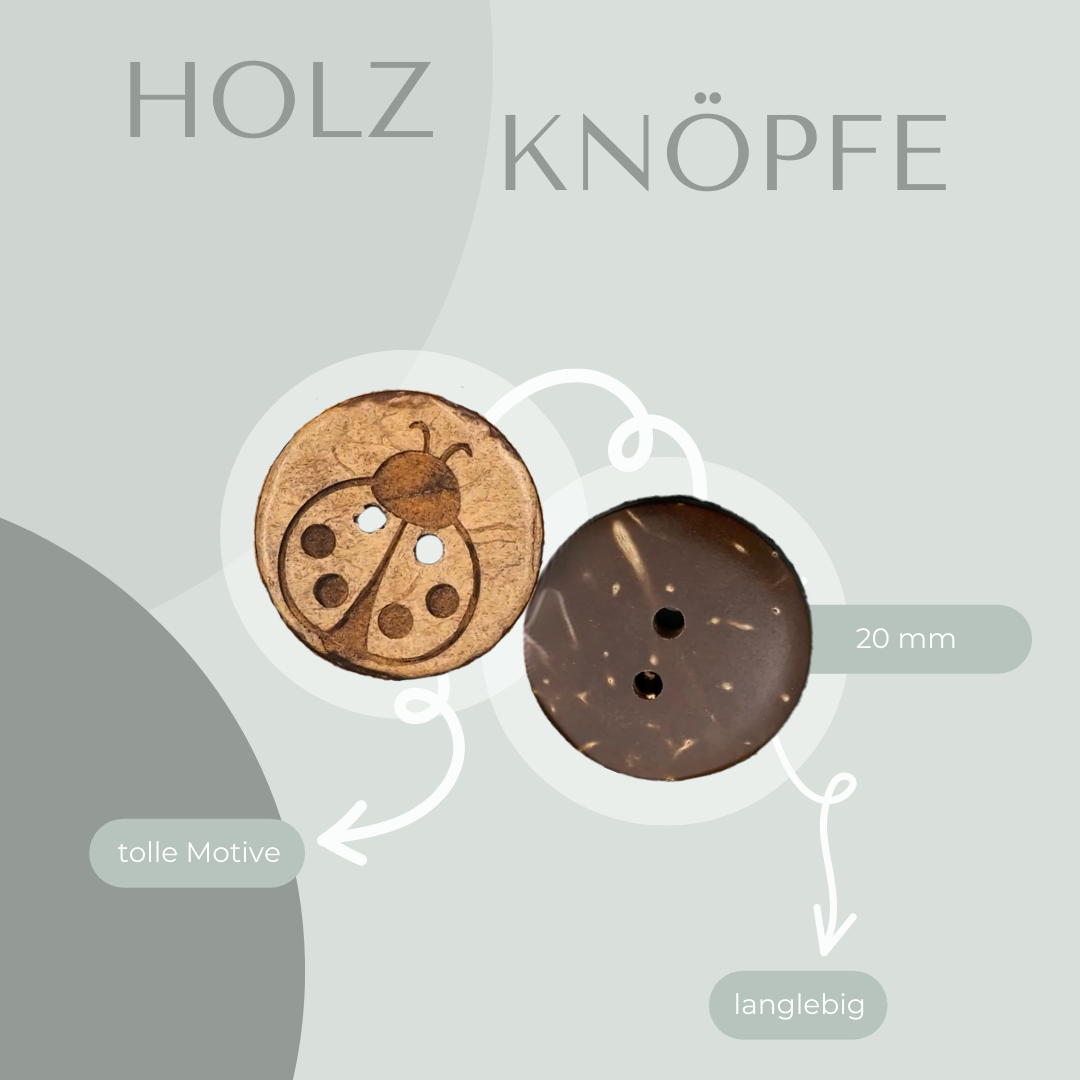 Eigenproduktion Kokosknopf Marienkäfer 20mm