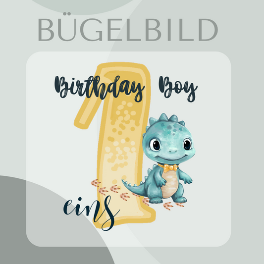 Dino Geburtstag Bügelbild