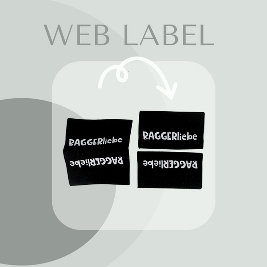 BAGGERliebe Label gewebt Eigenproduktion