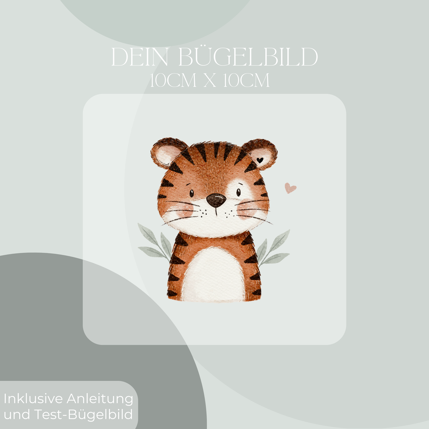 Tiger mit Blumen Mini- Bügelbild Eigenproduktion