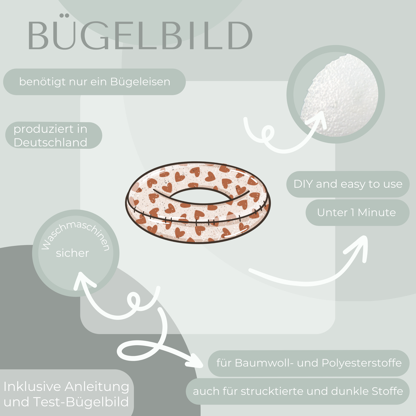 Herz Reifen Bügelbild Eigenproduktion