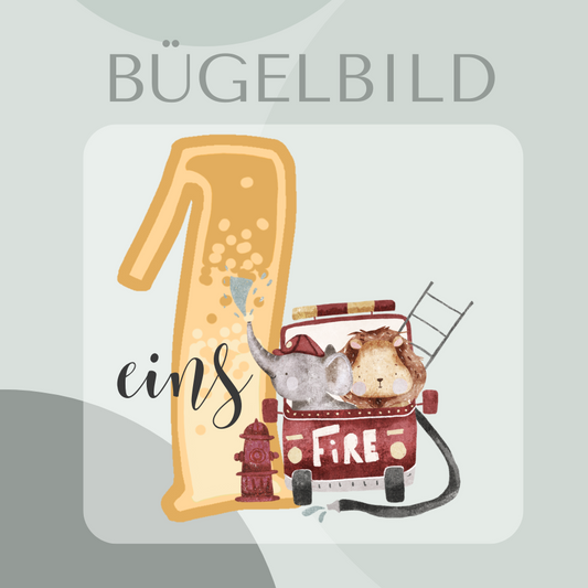 Feuerwehr Geburtstags Bügelbild
