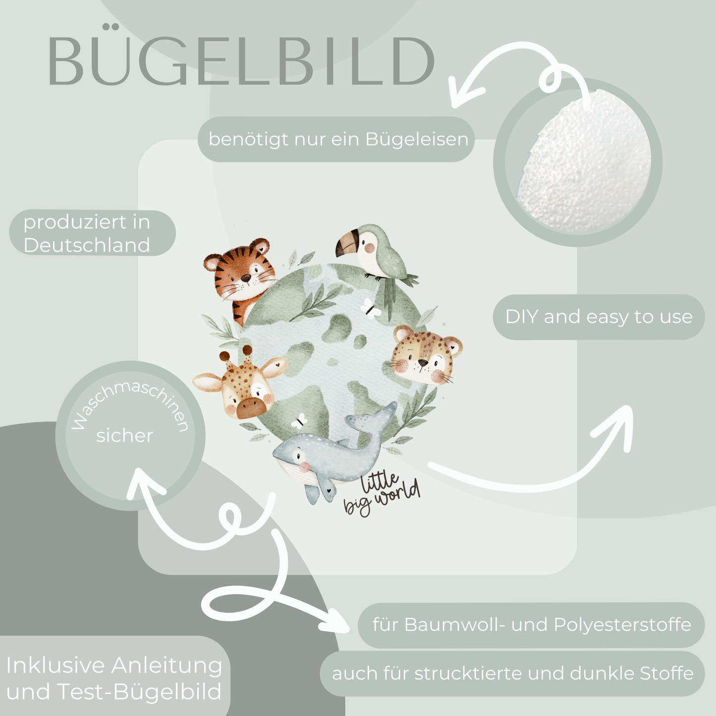 Tierwelt Mini- Bügelbild Eigenproduktion