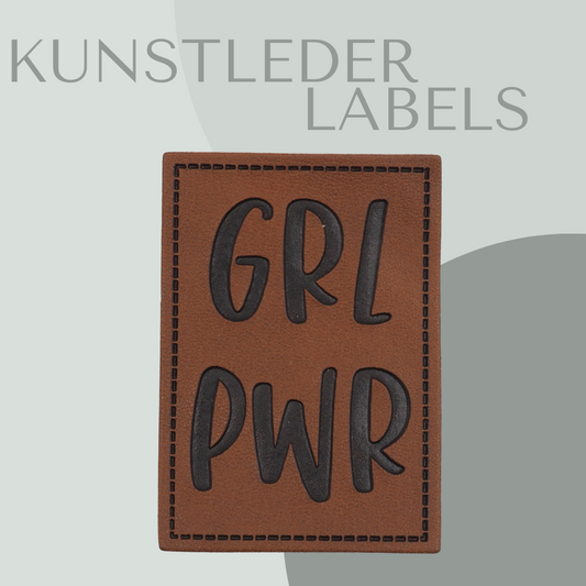 GRL PWR Kunstlederlabel Kunstleder Label Eigenproduktion
