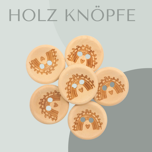 Regenbogen, Holzknopf