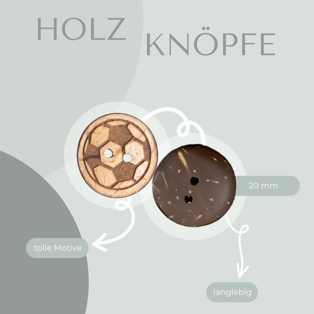 Eigenproduktion Kokosknopf Fußball 20mm