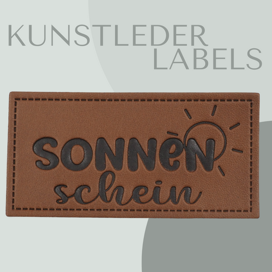 Sonnenschein Kunstlederlabel Kunstleder Label Eigenproduktion