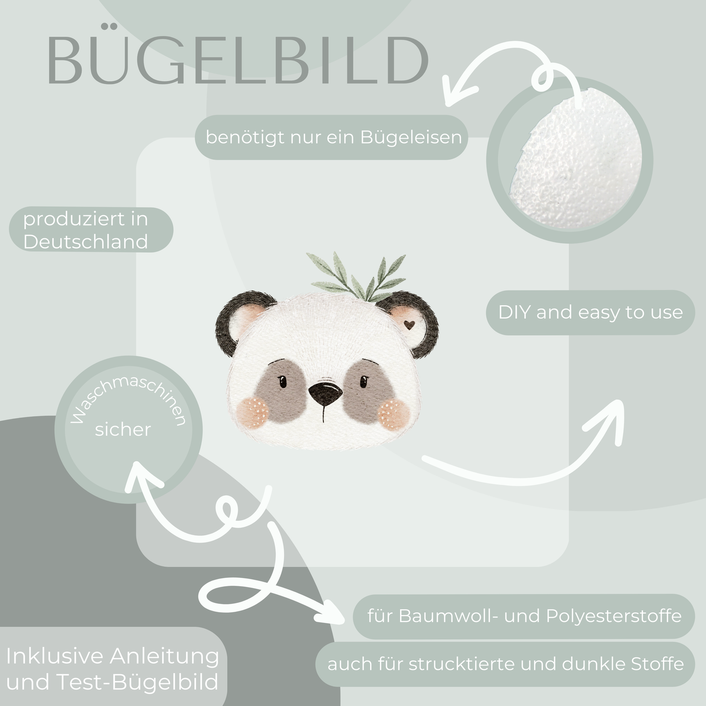 Panda Maxi- Bügelbild Eigenproduktion