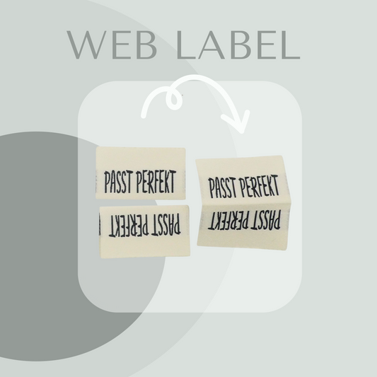 PASST PERFEKT Label gewebt Eigenproduktion
