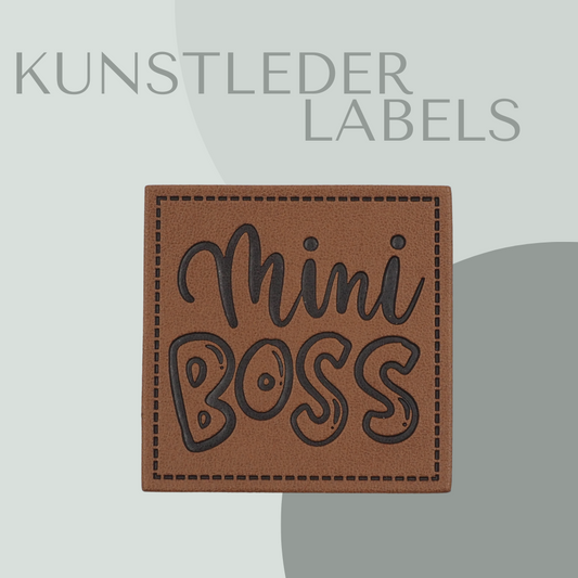 Mini Boss Kunstlederlabel Kunstleder Label Eigenproduktion