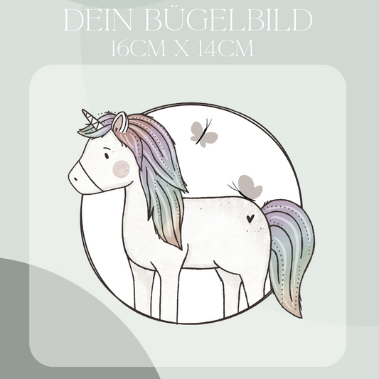 Einhorn Panel - Maxi Bügel-Bild Bügelbild Eigenproduktion