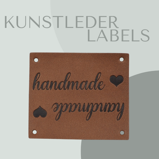 Handmade Knick-Label Kunstlederlabel Eigenproduktion
