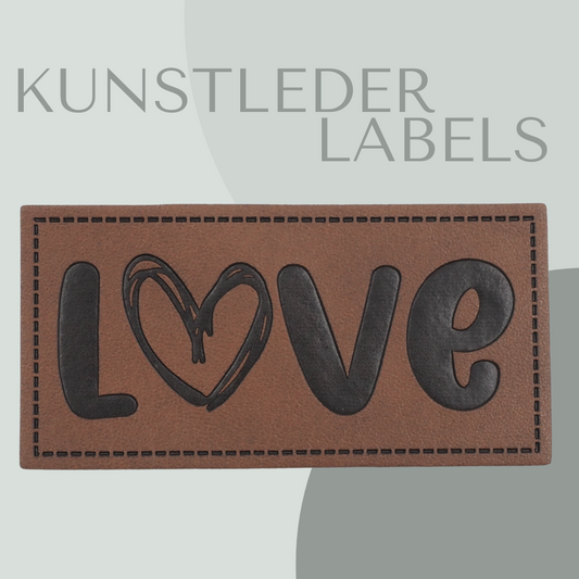 love Kunstlederlabel Kunstleder Label Eigenproduktion