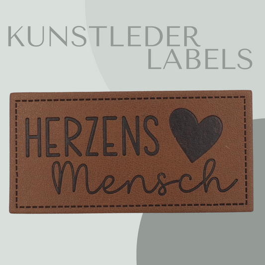 Herzens Mensch Kunstlederlabel Kunstleder Label Eigenproduktion