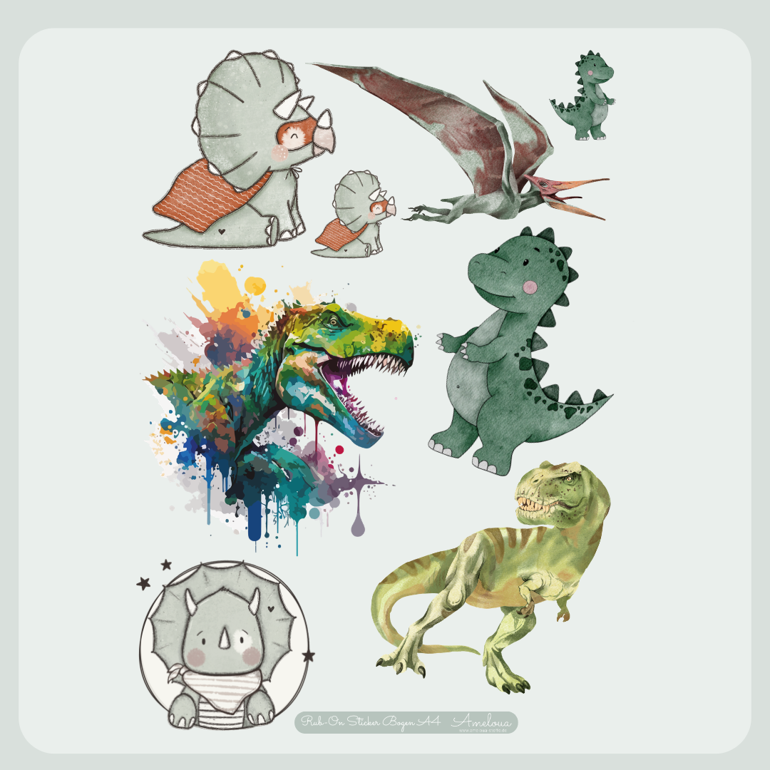 Dino Rub-On Sticker Set