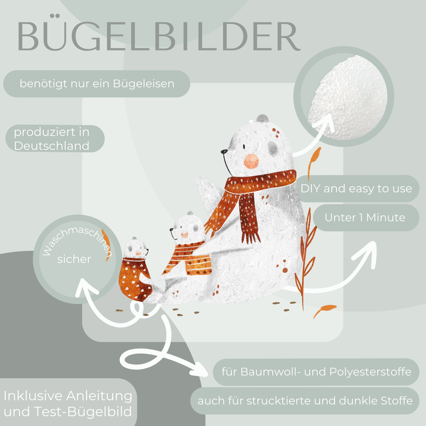 Eisbären Bügel-Bild Eigenproduktion