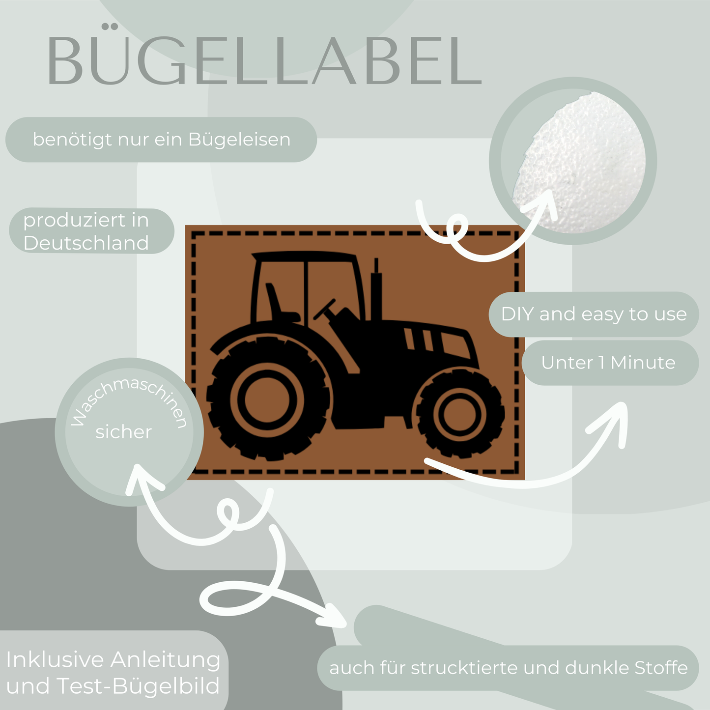 Traktor Bügel Label Bügellabel Eigenproduktion