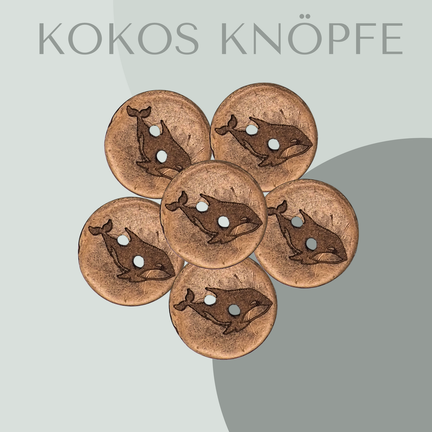 Eigenproduktion Kokosknopf Wal 20mm