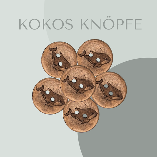 Eigenproduktion Kokosknopf Wal 20mm