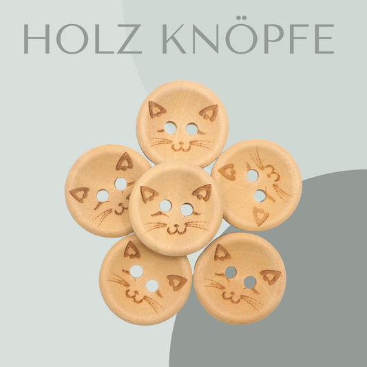 Katze, Holzknopf