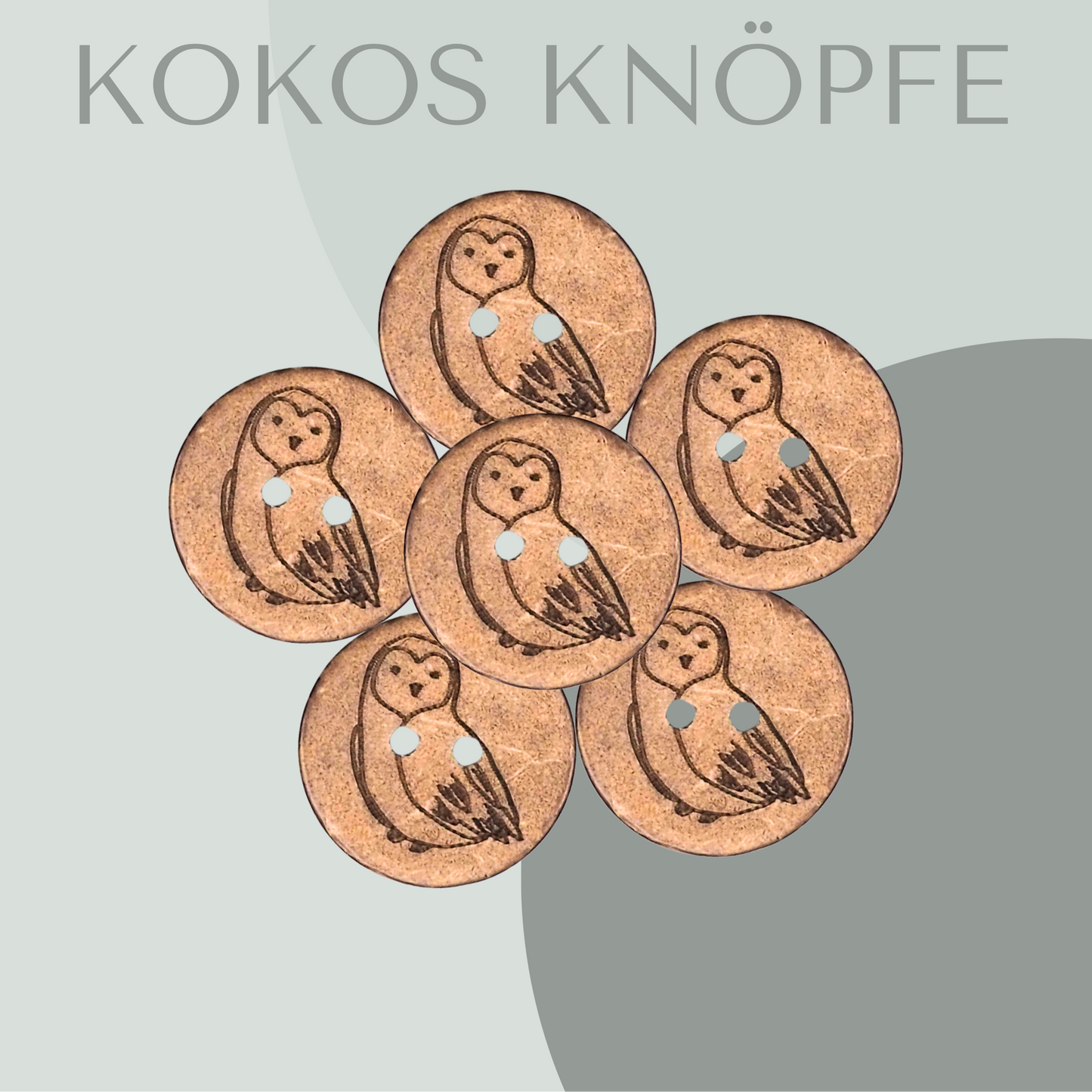 Eigenproduktion Kokosknopf Eule 20mm