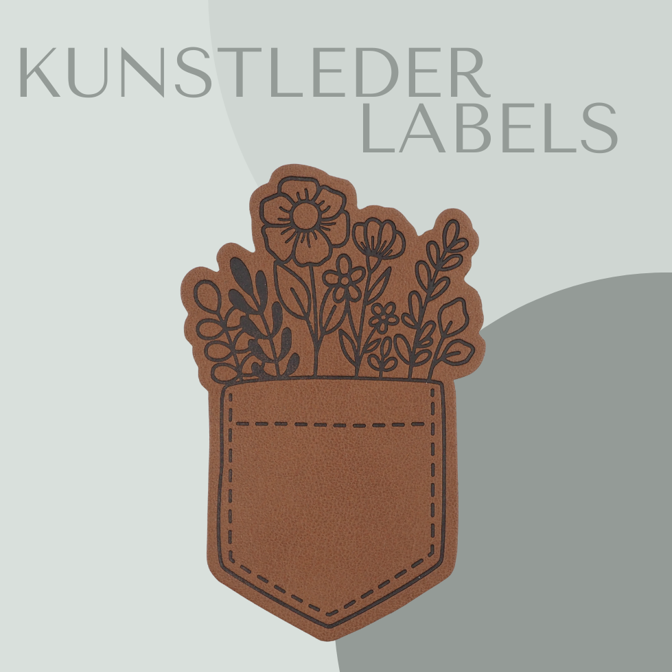 Brusttasche Blumen Kunstlederlabel Kunstleder Label Eigenproduktion