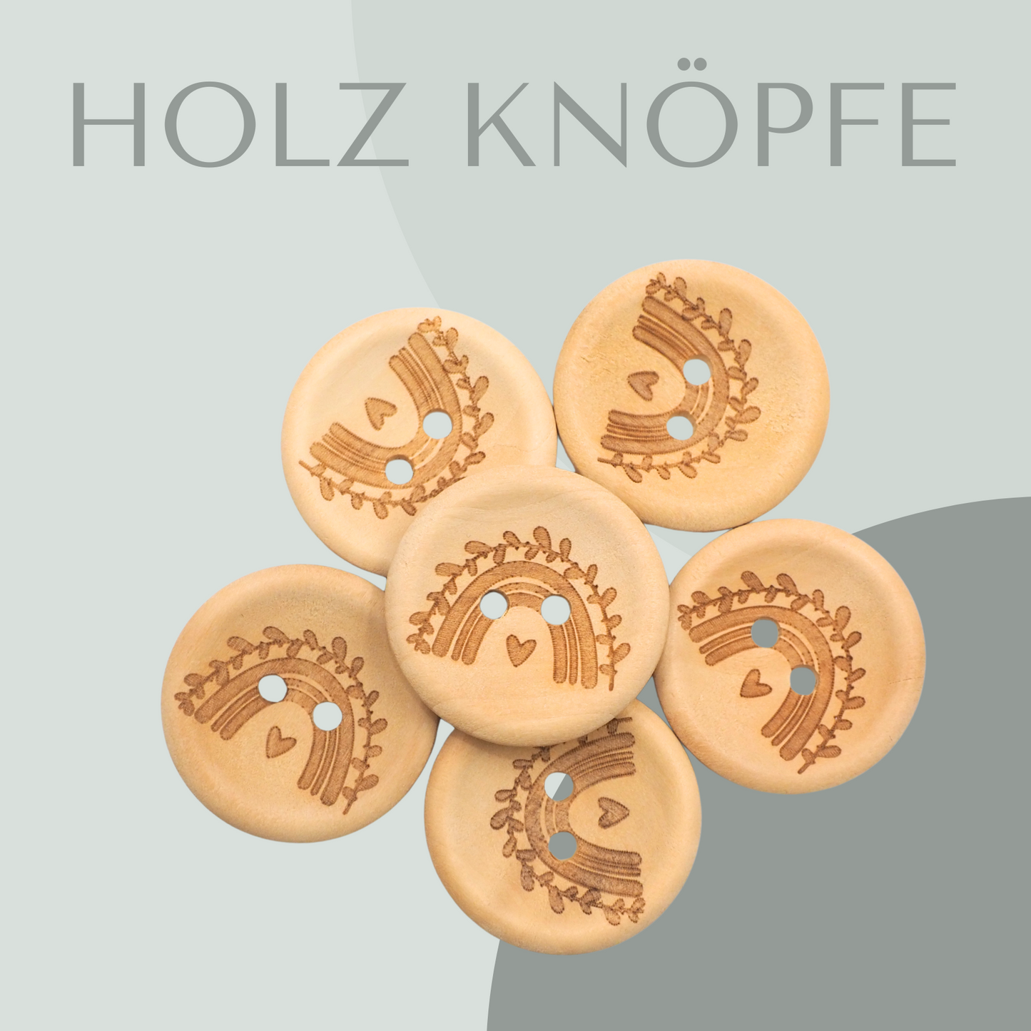 Regenbogen, Holzknopf 