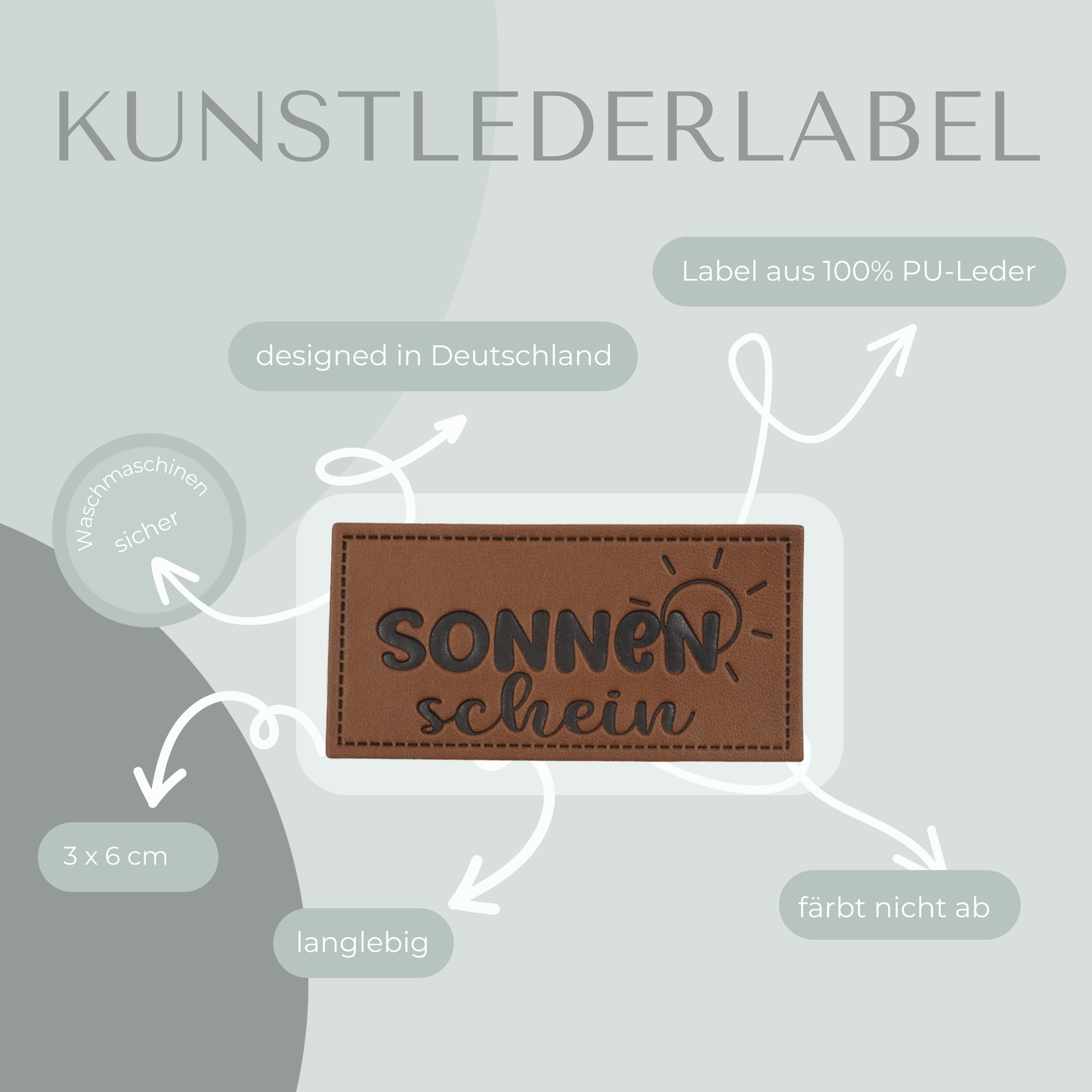 Sonnenschein Kunstlederlabel Kunstleder Label Eigenproduktion