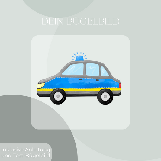 Polizeiauto II Bügelbild Eigenproduktion