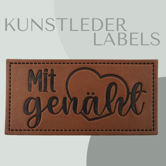 Mit Liebe genäht Kunstlederlabel Kunstleder Label Eigenproduktion