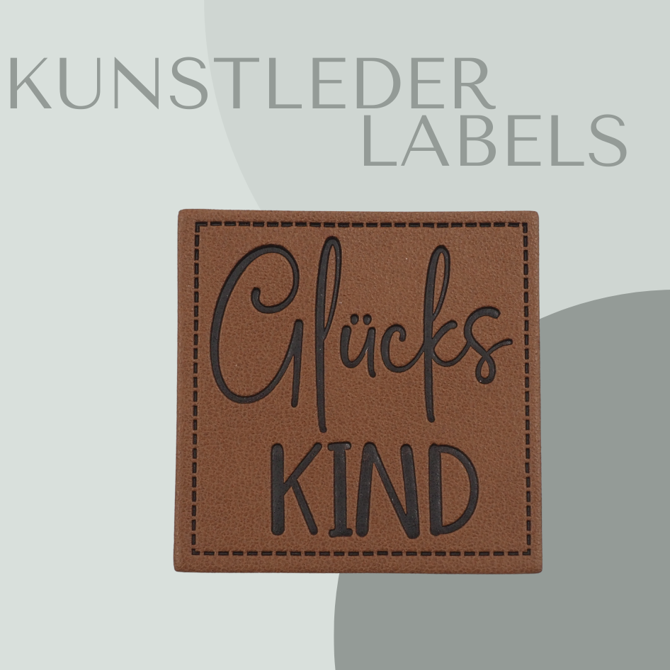 Glücks Kind Kunstlederlabel Kunstleder Label Eigenproduktion