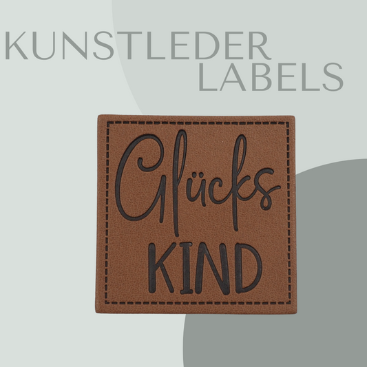 Glücks Kind Kunstlederlabel Kunstleder Label Eigenproduktion