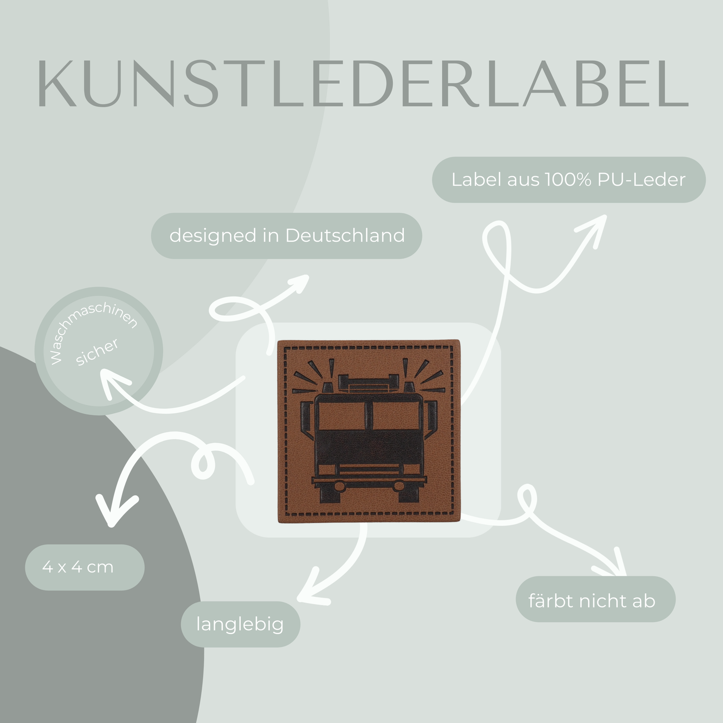 Feuerwehr Kunstlederlabel Kunstleder Label Eigenproduktion