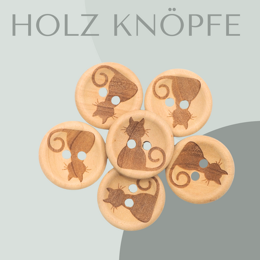 Katze, Holzknopf