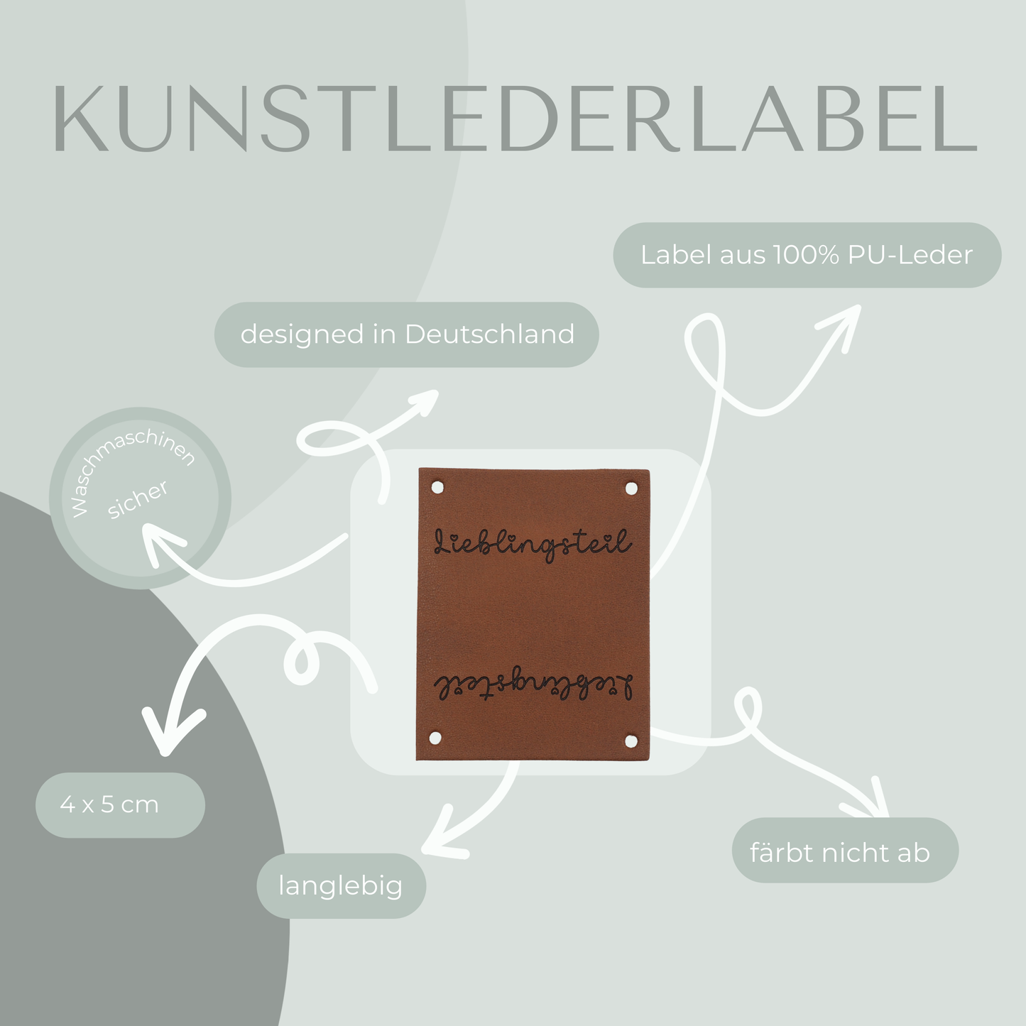 Lieblingsteil Knick-Label Kunstlederlabel Eigenproduktion