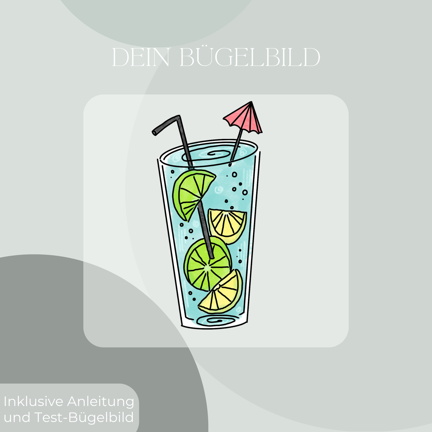 Glas Limonade Bügelbild Eigenproduktion