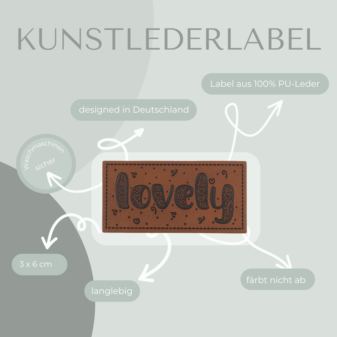 lovely Kunstlederlabel Kunstleder Label Eigenproduktion