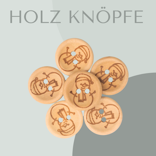 Schneemann, Holzknopf