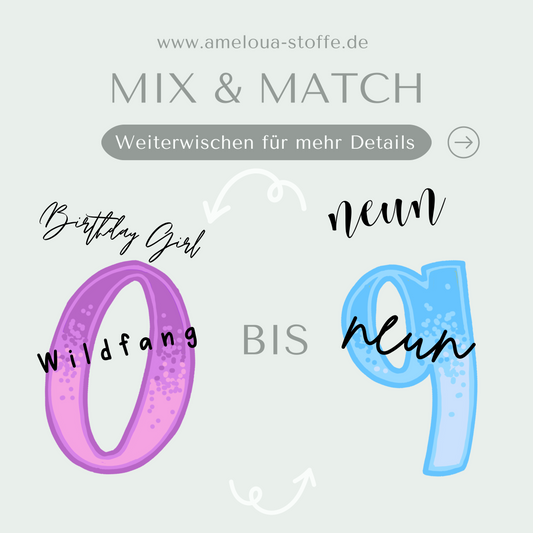 Geburtstag Bügelbild Mix-and-Match ohne Motiv