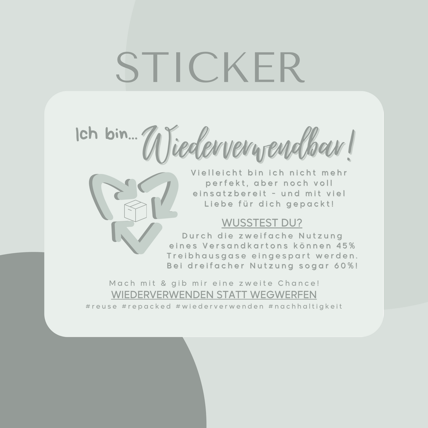 Wiederverwendbar Sticker